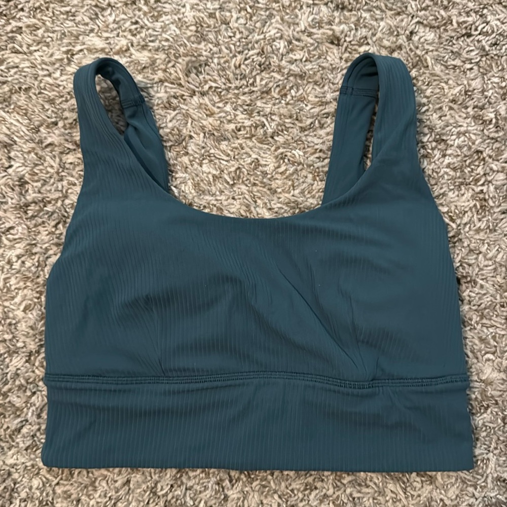 Lululemon ribbed bra. Size: 8. Color: Storm Teal (or similar color)